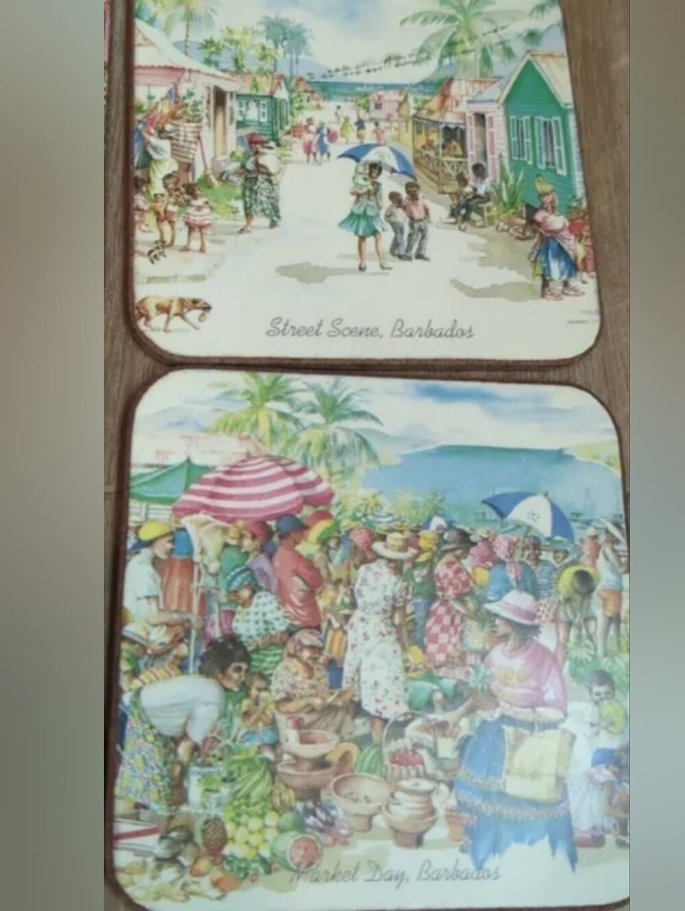 NEW Pimpernell Caribbean collection Barbados Drink Coasters  Set of 6 SEALED Box - Picture 4 of 12